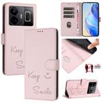 For Realme GT3 5G / GT Neo 5 240W Smile Embossing RFID Leather Phone Case(Pink)