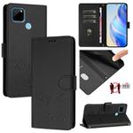 For Realme C21Y Smile Embossing RFID Leather Phone Case(Black)