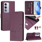 For OPPO A3 Pro 5G Global / India Smile Embossing RFID Leather Phone Case(Violet)