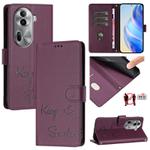 For OPPO Reno11 Pro 5G Global Smile Embossing RFID Leather Phone Case(Violet)