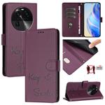 For OPPO Find X6 Pro Smile Embossing RFID Leather Phone Case(Violet)