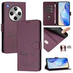 For OPPO Find X8 Smile Embossing RFID Leather Phone Case(Violet)