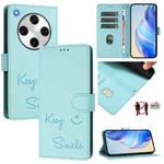 For OPPO Find X8 Pro Smile Embossing RFID Leather Phone Case(Mint Green)