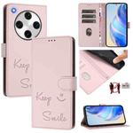 For OPPO Find X8 Pro Smile Embossing RFID Leather Phone Case(Pink)