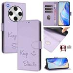 For OPPO Find X8 Pro Smile Embossing RFID Leather Phone Case(Light Purple)