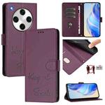 For OPPO Find X8 Pro Smile Embossing RFID Leather Phone Case(Violet)