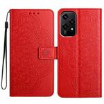 For Honor 200 Lite Global Flower Embossed Leather Phone Case(Red)