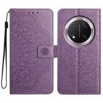 For Honor X9c Flower Embossed Leather Phone Case(Purple)