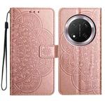 For Honor X9c Flower Embossed Leather Phone Case(Rose Gold)