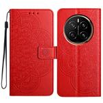 For Honor Magic7 Flower Embossed Leather Phone Case(Red)