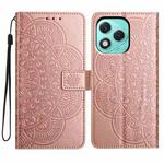 For Honor 400 Lite Global Flower Embossed Leather Phone Case(Rose Gold)