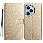 For Honor 400 Pro Global 160.8mm Flower Embossed Leather Phone Case(Gold)