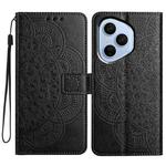 For Honor 400 Pro Global 160.8mm Flower Embossed Leather Phone Case(Black)