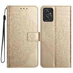 For Motorola Moto G Power 5G Flower Embossed Leather Phone Case(Gold)