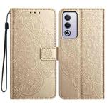 For OPPO A3 Pro 5G Flower Embossed Leather Phone Case(Gold)