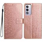 For OPPO A3 Pro 5G Flower Embossed Leather Phone Case(Rose Gold)