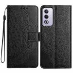 For OPPO A3 Pro 5G Flower Embossed Leather Phone Case(Black)