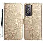 For OPPO Reno12 Pro Global Flower Embossed Leather Phone Case(Gold)