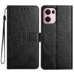 For OPPO Reno13 Pro Global Flower Embossed Leather Phone Case(Black)