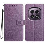 For OPPO A5 5G Global Flower Embossed Leather Phone Case(Purple)