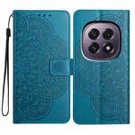For OPPO A5 5G Global Flower Embossed Leather Phone Case(Blue)