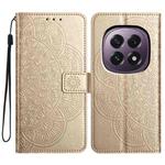 For OPPO A5 5G Global Flower Embossed Leather Phone Case(Gold)