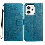 For OPPO Reno14 Global Flower Embossed Leather Phone Case(Blue)