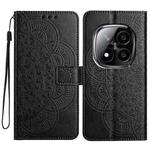 For Redmi Note 14 Pro+ 5G Flower Embossed Leather Phone Case(Black)
