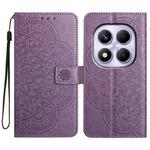 For Redmi Note 14 Pro 4G Flower Embossed Leather Phone Case(Purple)