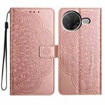 For Redmi K80 Pro / K80 Flower Embossed Leather Phone Case(Rose Gold)