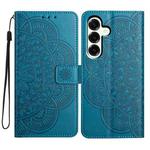 For Samsung Galaxy A17 5G Flower Embossed Leather Phone Case(Blue)