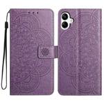 For Samsung Galaxy A07 5G Flower Embossed Leather Phone Case(Purple)