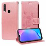 For vivo Y17 / Y15 Embossed Butterfly Flowers Leather Phone Case(Rose Gold)