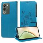 For vivo Y200 / V29E Embossed Butterfly Flowers Leather Phone Case(Blue)