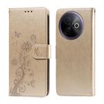 For vivo Y39 5G / Y300i Embossed Butterfly Flowers Leather Phone Case(Gold)