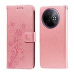 For vivo Y39 5G / Y300i Embossed Butterfly Flowers Leather Phone Case(Rose Gold)