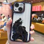 For iPhone 14 Electroplated Carp Leaping Dragon Gate Pattern TPU Phone Case(Black)