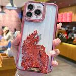 For iPhone 11 Pro Electroplated Carp Leaping Dragon Gate Pattern TPU Phone Case(Red)