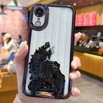 For iPhone XR Electroplated Carp Leaping Dragon Gate Pattern TPU Phone Case(Black)