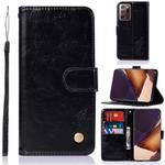 For Samsung Galaxy Note 20 Ultra Copper Buckle Retro Crazy Horse Texture Horizontal Flip Leather Case with Holder & Card Slots & Wallet(Black)