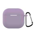 For AirPods 4 Silicone Earphone Protective Case with Hook(Light Purple)