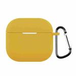 For AirPods 4 Silicone Earphone Protective Case with Hook(Yellow)