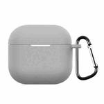 For AirPods 4 Silicone Earphone Protective Case with Hook(Grey)