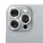 For iPhone 16 Pro / 16 Pro Max 9H Point Drill Camera Lens Protector Ring(Silver)