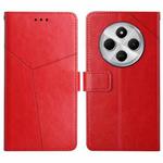 For Redmi 14C 4G Y-shaped Pattern Flip Leather Phone Case(Red)