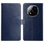 For Redmi Note 14 Pro+ 5G Y-shaped Pattern Flip Leather Phone Case(Blue)