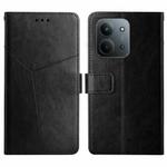 For Redmi 15C 4G 171.5mm / Poco C85 4G Y-shaped Pattern Flip Leather Phone Case(Black)