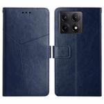 For Xiaomi 14T 5G Global Y-shaped Pattern Flip Leather Phone Case(Blue)