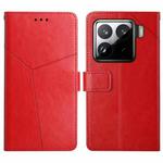 For Xiaomi 15 Y-shaped Pattern Flip Leather Phone Case(Red)