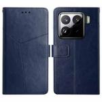 For Xiaomi 15 Y-shaped Pattern Flip Leather Phone Case(Blue)